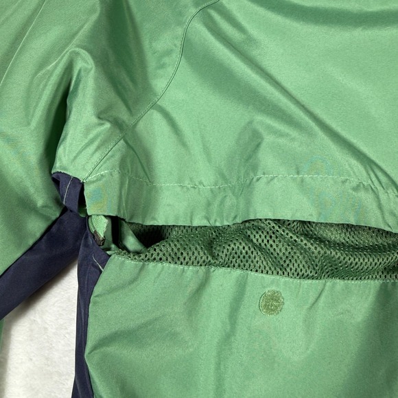 Vantage Yosemite Green Navy Colorblock Zip Up Hooded Windbreaker Jacket LG - Picture 5 of 10
